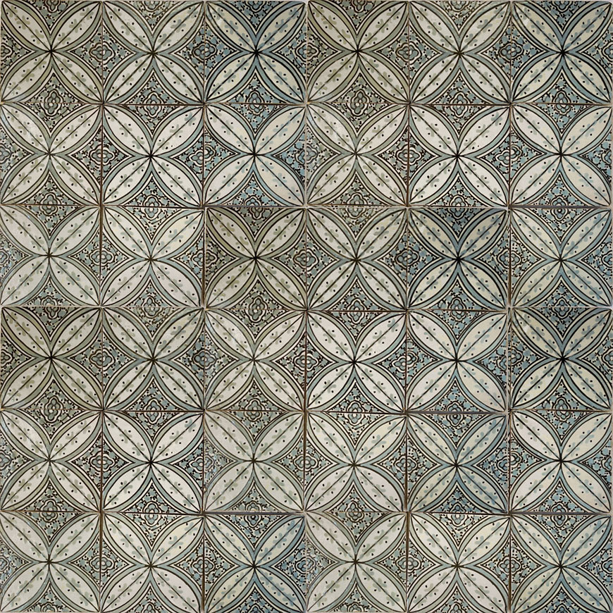 Mosaic House Moroccan tile Pigalle Sky Blue 1-17 White Sky blue  hand painted handpainted 